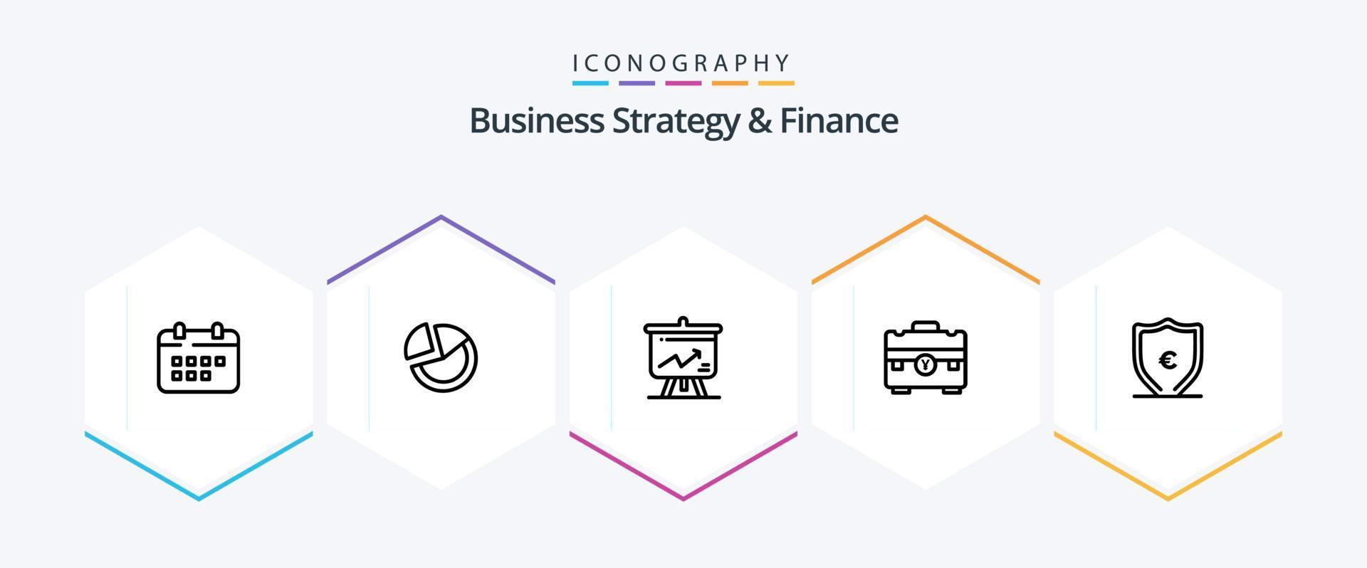 Business Strategy And Finance 25 Line icon pack including . graph . statistic . display . vector