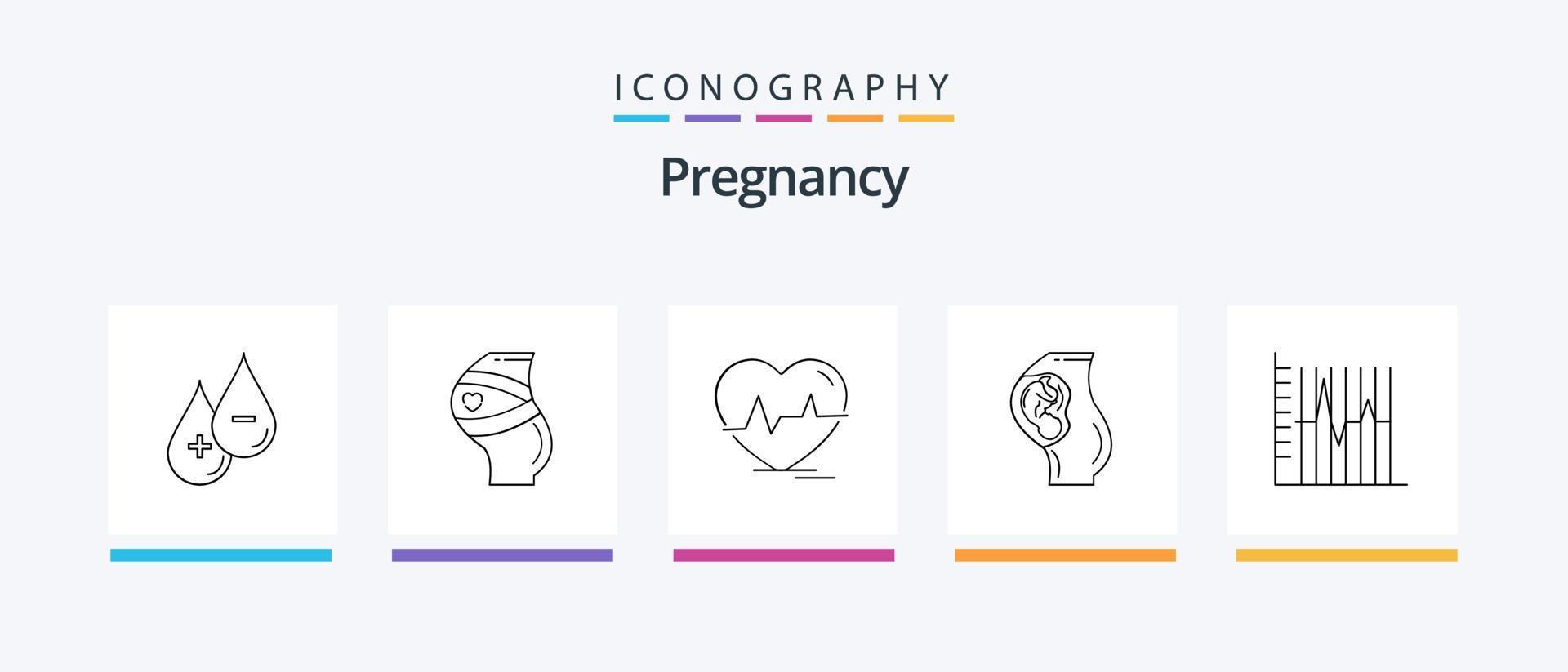 Pregnancy Line 5 Icon Pack Including statistics. progress. needle. sugar test. Creative Icons Design vector