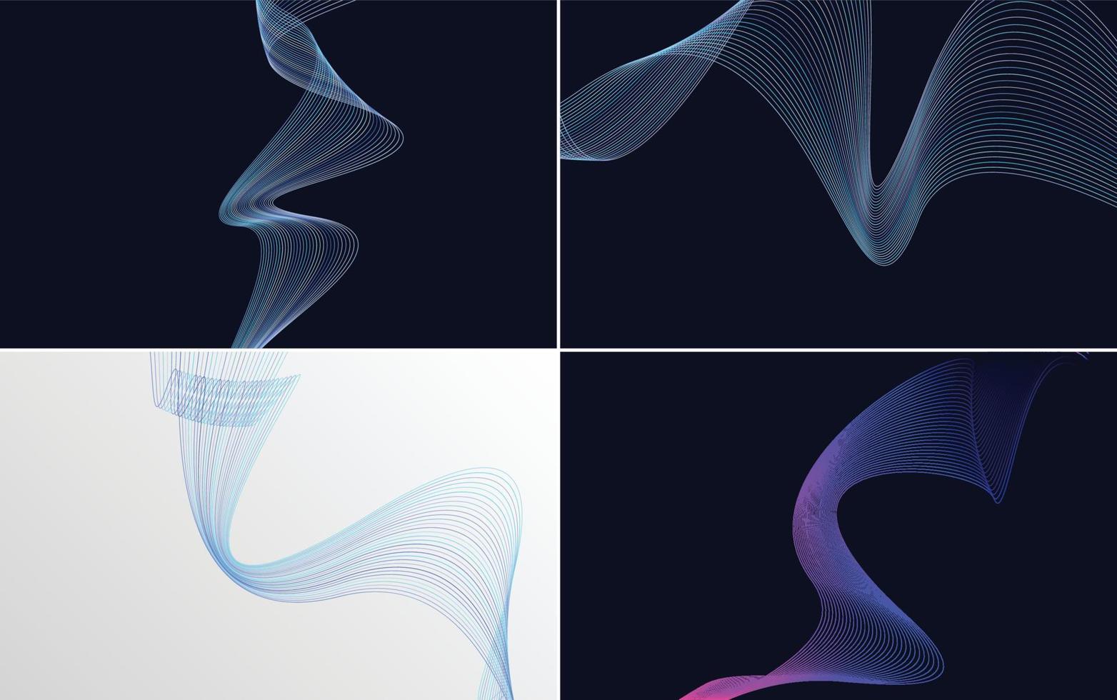 Collection of geometric minimal lines pattern set vector