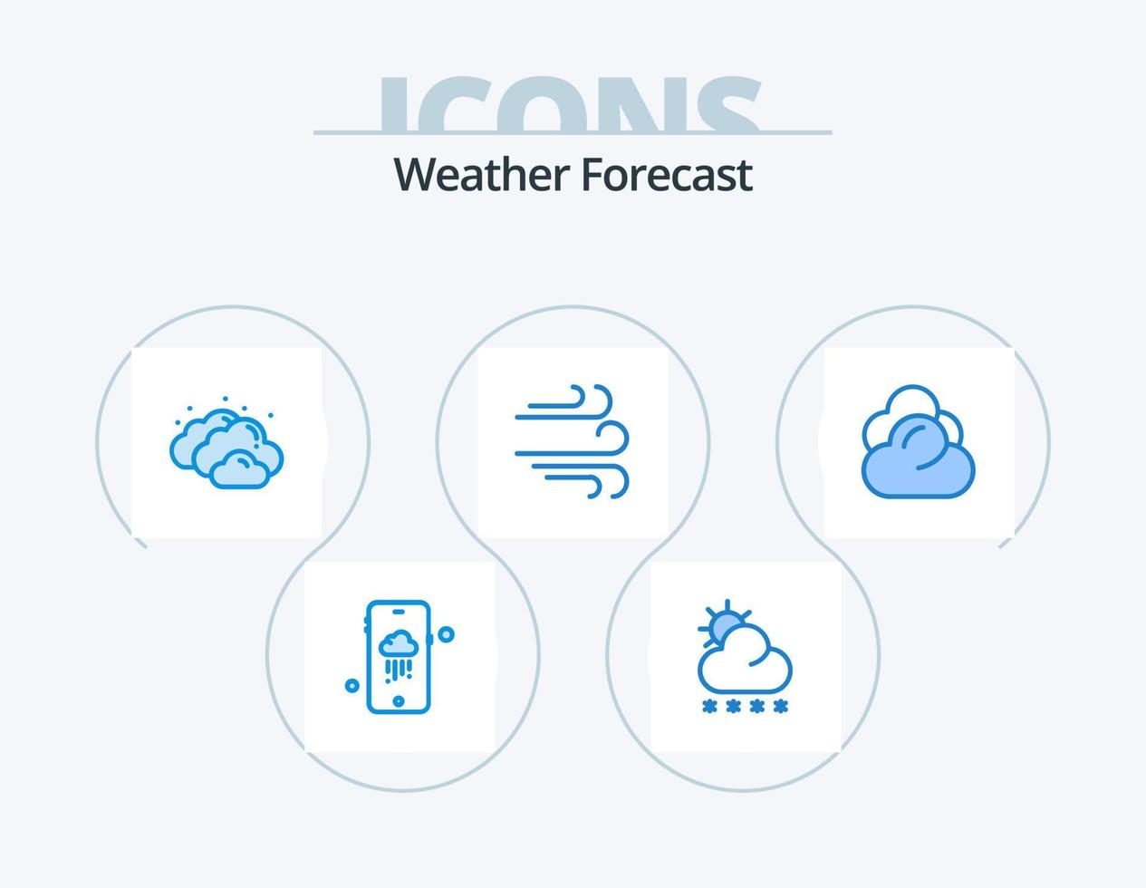 Weather Blue Icon Pack 5 Icon Design. . server. cloudy. cloud. wind vector