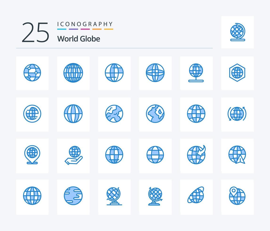 Globe 25 Blue Color icon pack including earth. globe. world. global. world vector