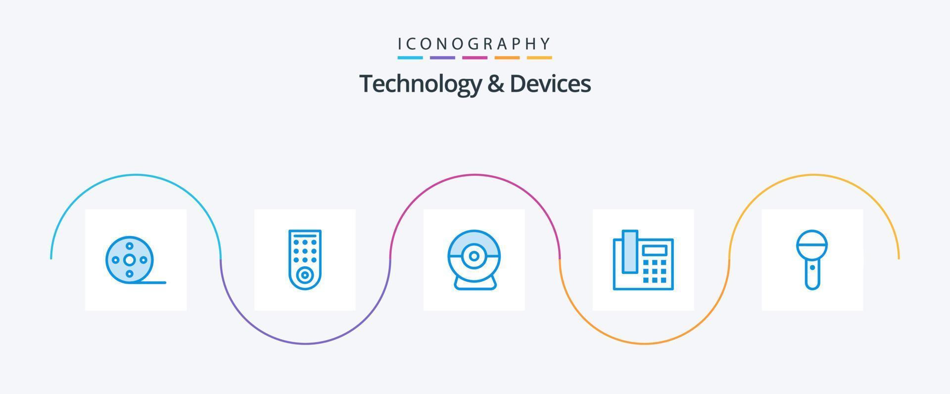 Devices Blue 5 Icon Pack Including sound. microphone. webcam. mic. call vector