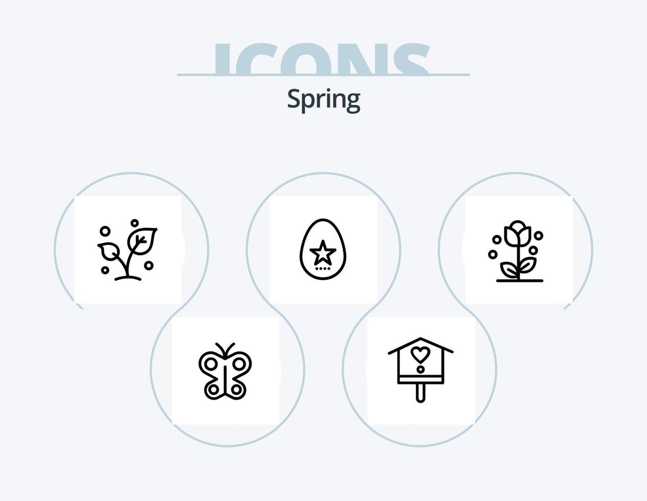 Spring Line Icon Pack 5 Icon Design. screen. fly. t shirt. dragons. dragon vector