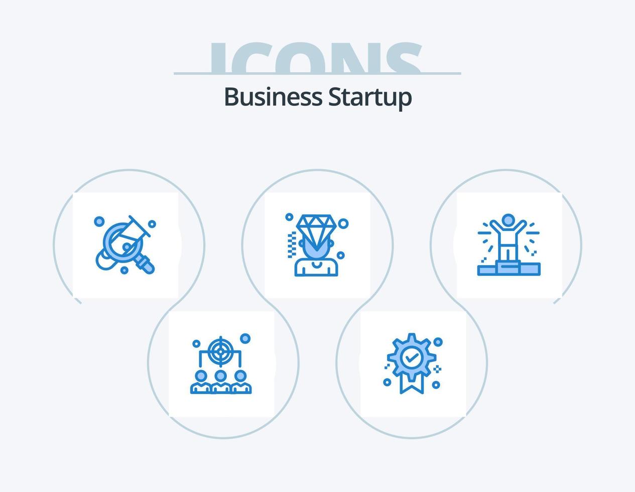 Business Startup Blue Icon Pack 5 Icon Design. man. membership. business. diamond. business vector