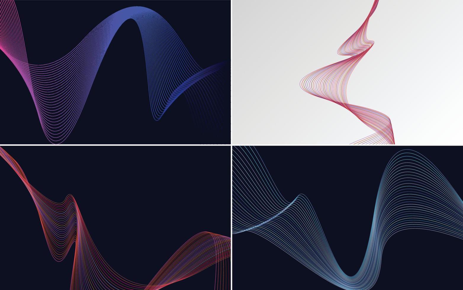 Set of 4 vector line backgrounds perfect for any project