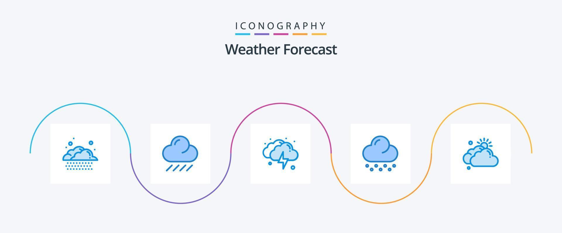 Paquete de 5 íconos Weather Blue que incluye . nieve. día vector