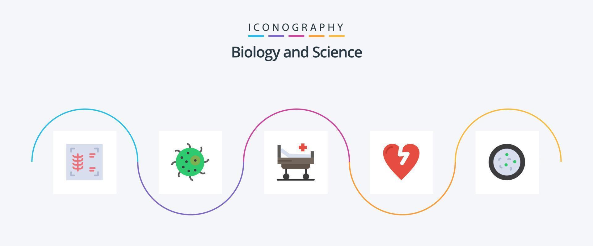 Biology Flat 5 Icon Pack Including . hospital. biology. love vector