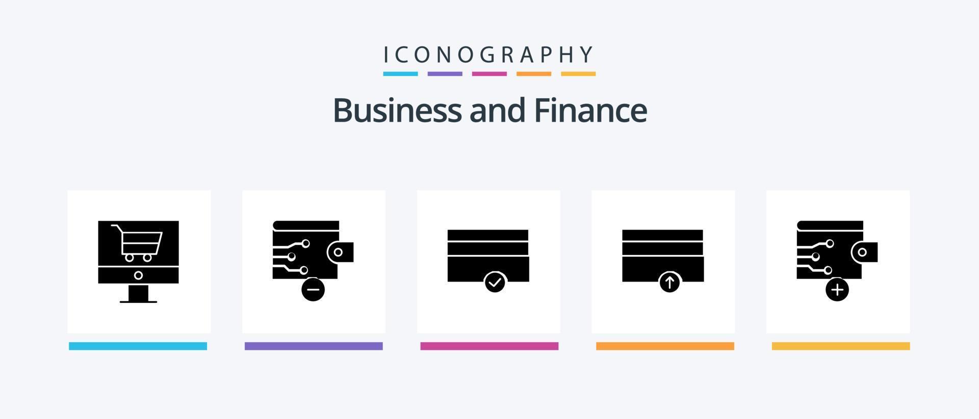 Finance Glyph 5 Icon Pack Including . finance. money. business. payments. Creative Icons Design vector