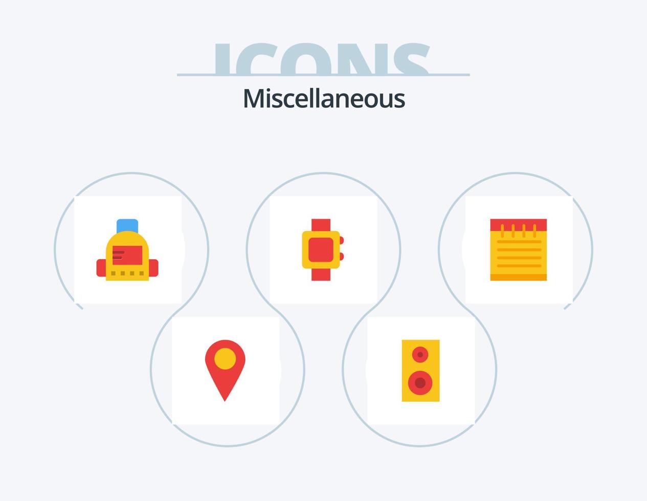 Miscellaneous Flat Icon Pack 5 Icon Design. . . education. school. notebook vector