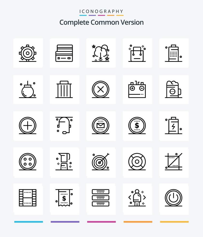 Creative Complete Common Version 25 OutLine icon pack  Such As shopping. ecommerce. shopping. cart. server vector