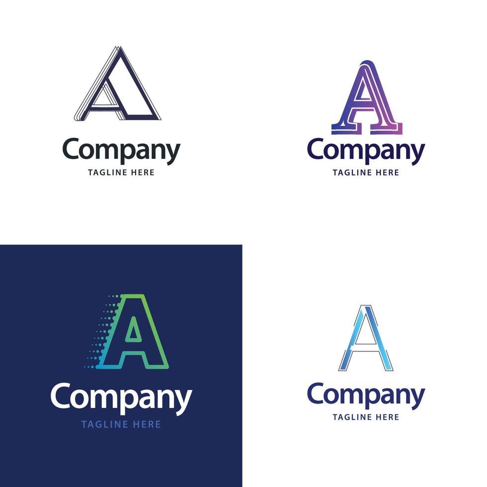 Letter A Big Logo Pack Design Creative Modern logos design for your business vector