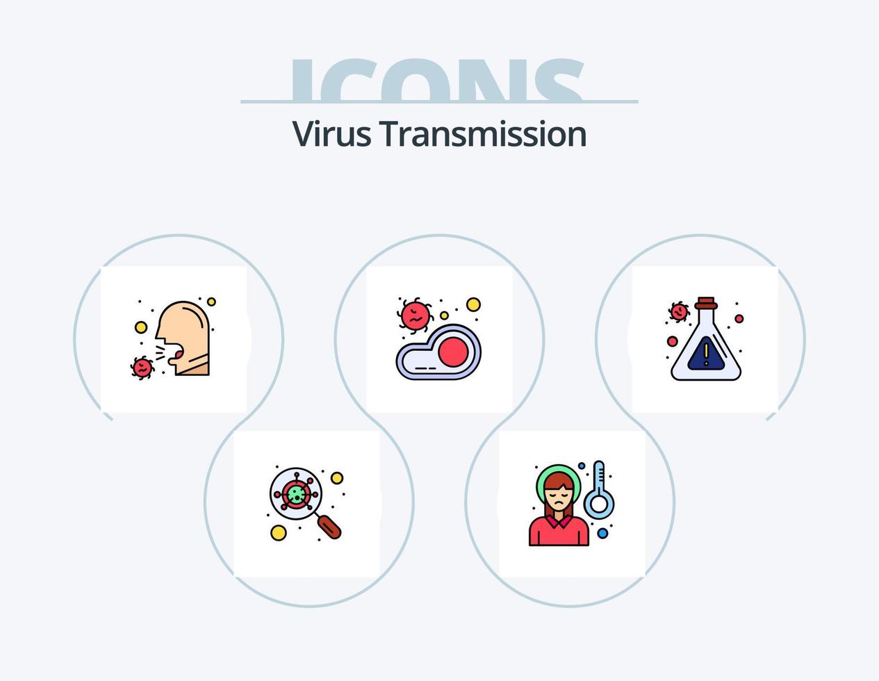 Virus Transmission Line Filled Icon Pack 5 Icon Design. man. report. disease. medical. clipboard vector