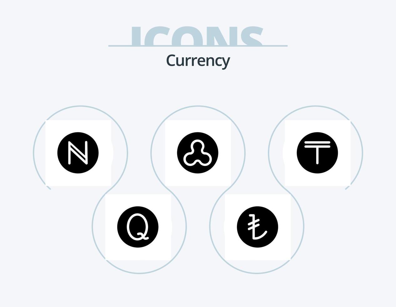 Currency Glyph Icon Pack 5 Icon Design. tenge . cryptocurrency. blockchain . vector