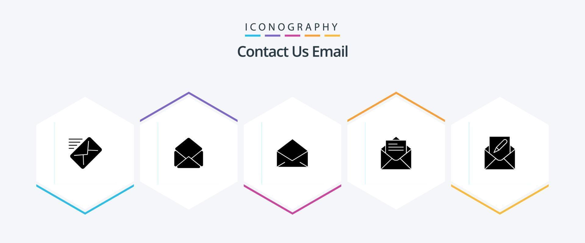 Email 25 Glyph icon pack including email. compose. mail. text. mail vector