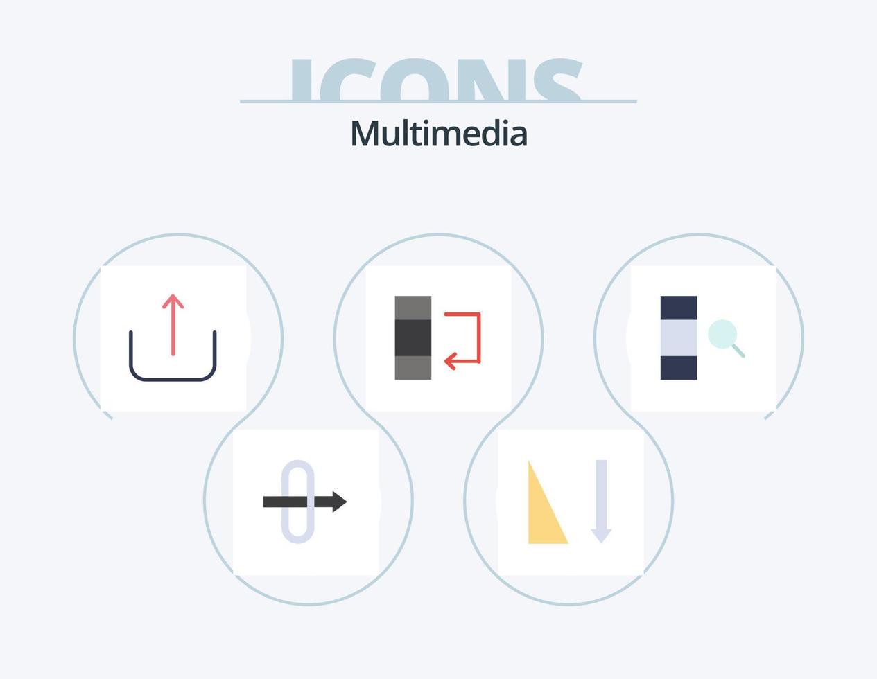 paquete de iconos planos multimedia 5 diseño de iconos. . columna. . datos vector