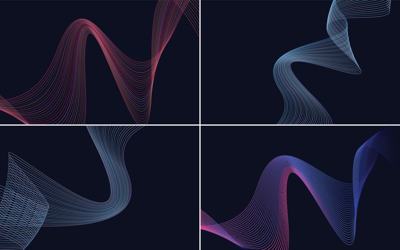 Collection of geometric minimal lines pattern set vector