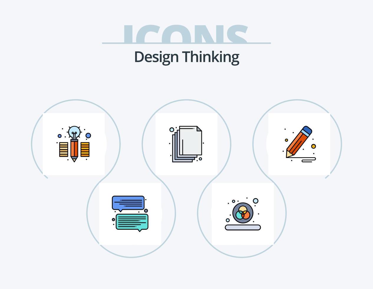 Design Thinking Line Filled Icon Pack 5 Icon Design. search. layers. design. layer. zoom vector