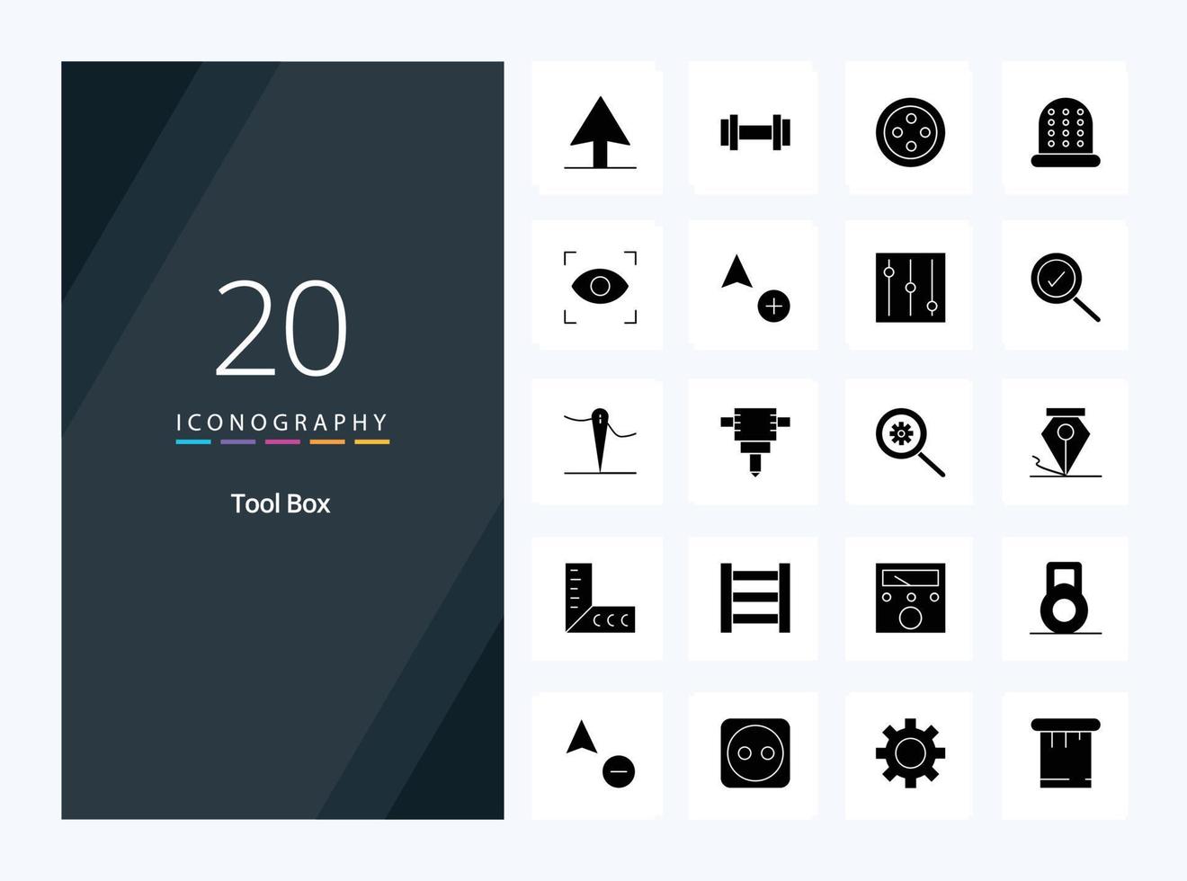 20 Tools Solid Glyph icon for presentation vector