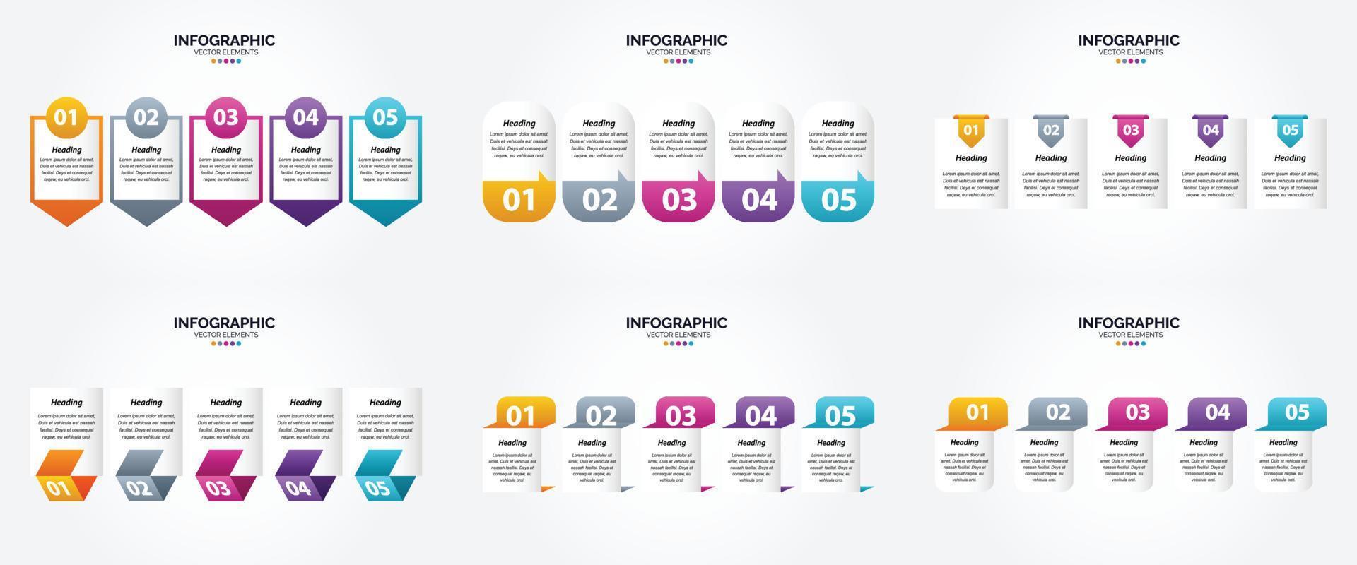 utilice este conjunto de infografías de ilustración vectorial para anunciar su folleto. volantes. o revista. vector