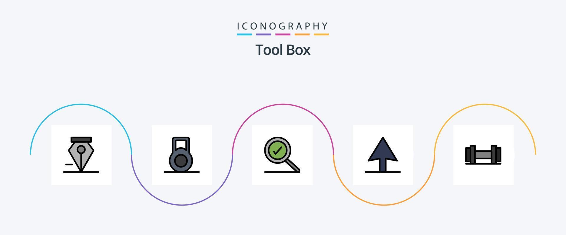 Tools Line Filled Flat 5 Icon Pack Including . dumbbells. vector