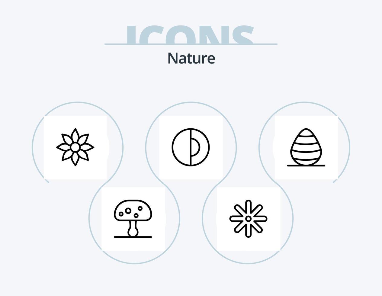 paquete de iconos de línea natural 5 diseño de iconos. . nube. naturaleza. cenador. noche vector