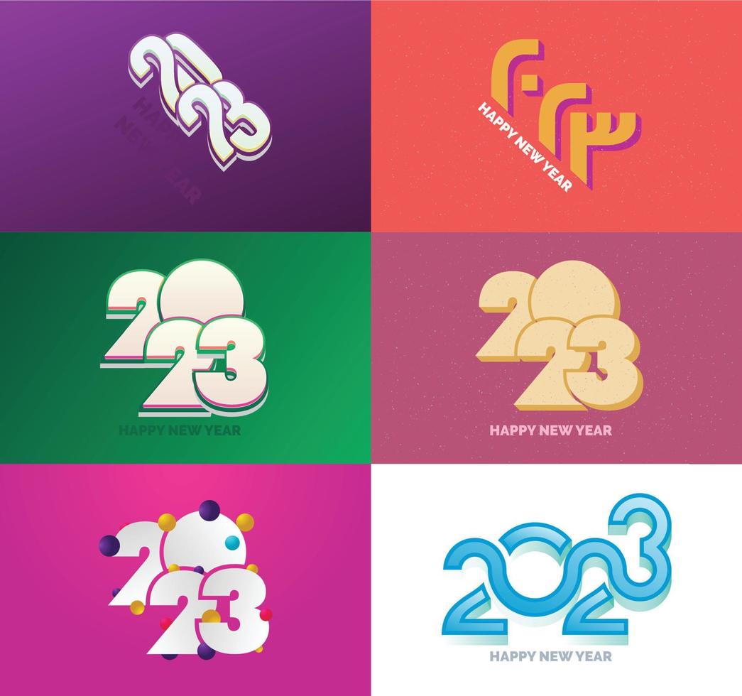 Big Set of 2023 Happy New Year logo text design 2023 number design template vector