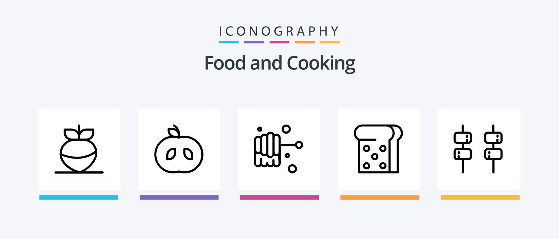 Food Line 5 Icon Pack Including . bbq. sweet. Creative Icons Design vector