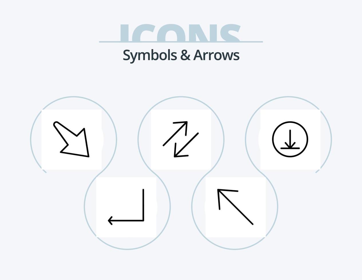 símbolos y flechas línea icon pack 5 diseño de iconos. . repetir. . escala vector