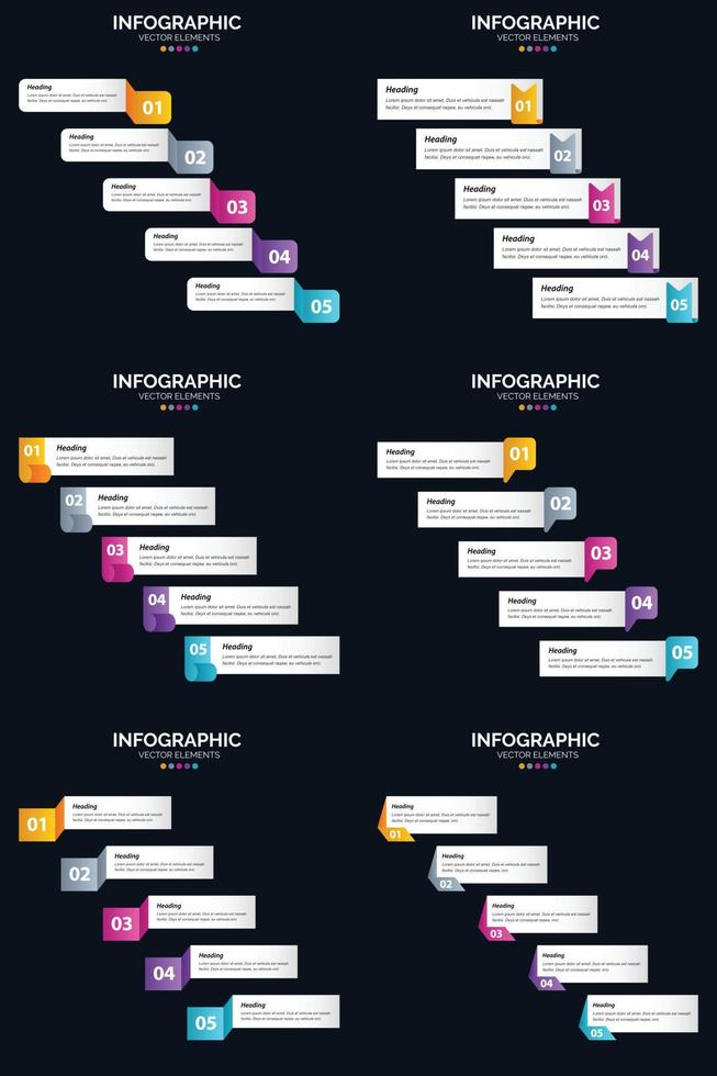 Our Vector 6 Infographics Pack includes a variety of infographics and diagrams for your business presentation.