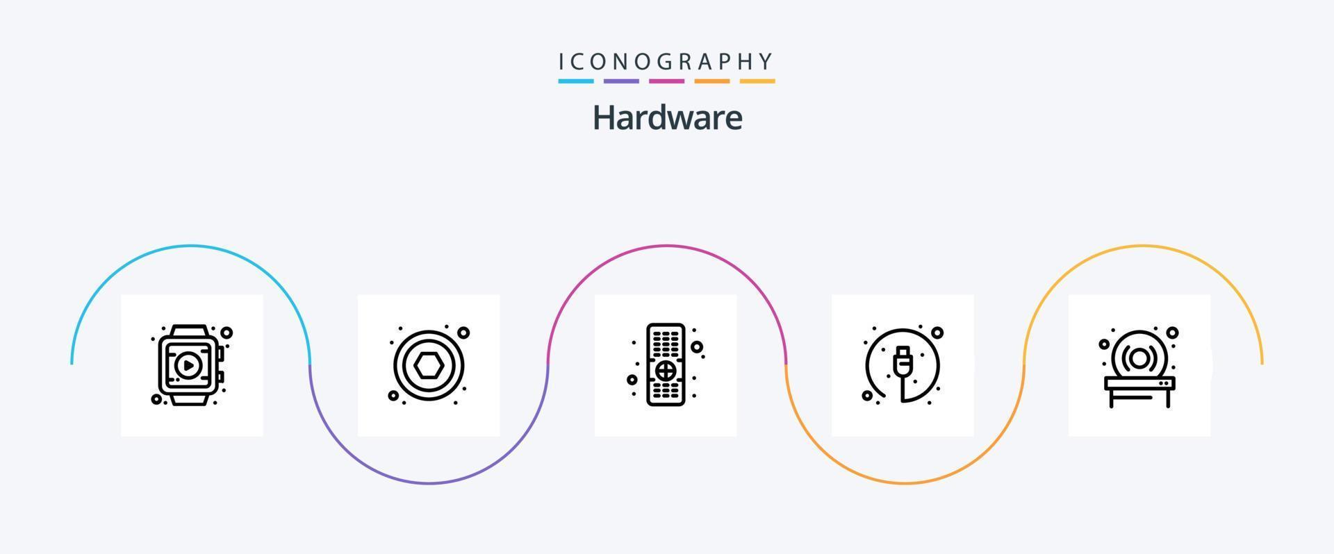 Hardware Line 5 Icon Pack Including . hardware. tv. drive. cable