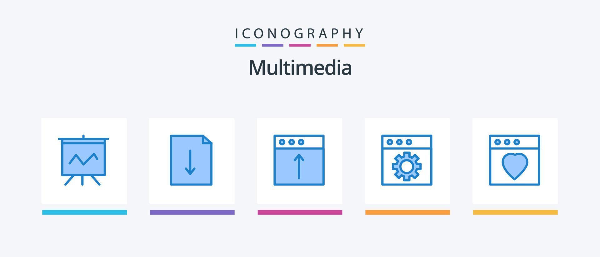 Multimedia Blue 5 Icon Pack Including . mac. mac. favorite. preferences. Creative Icons Design vector
