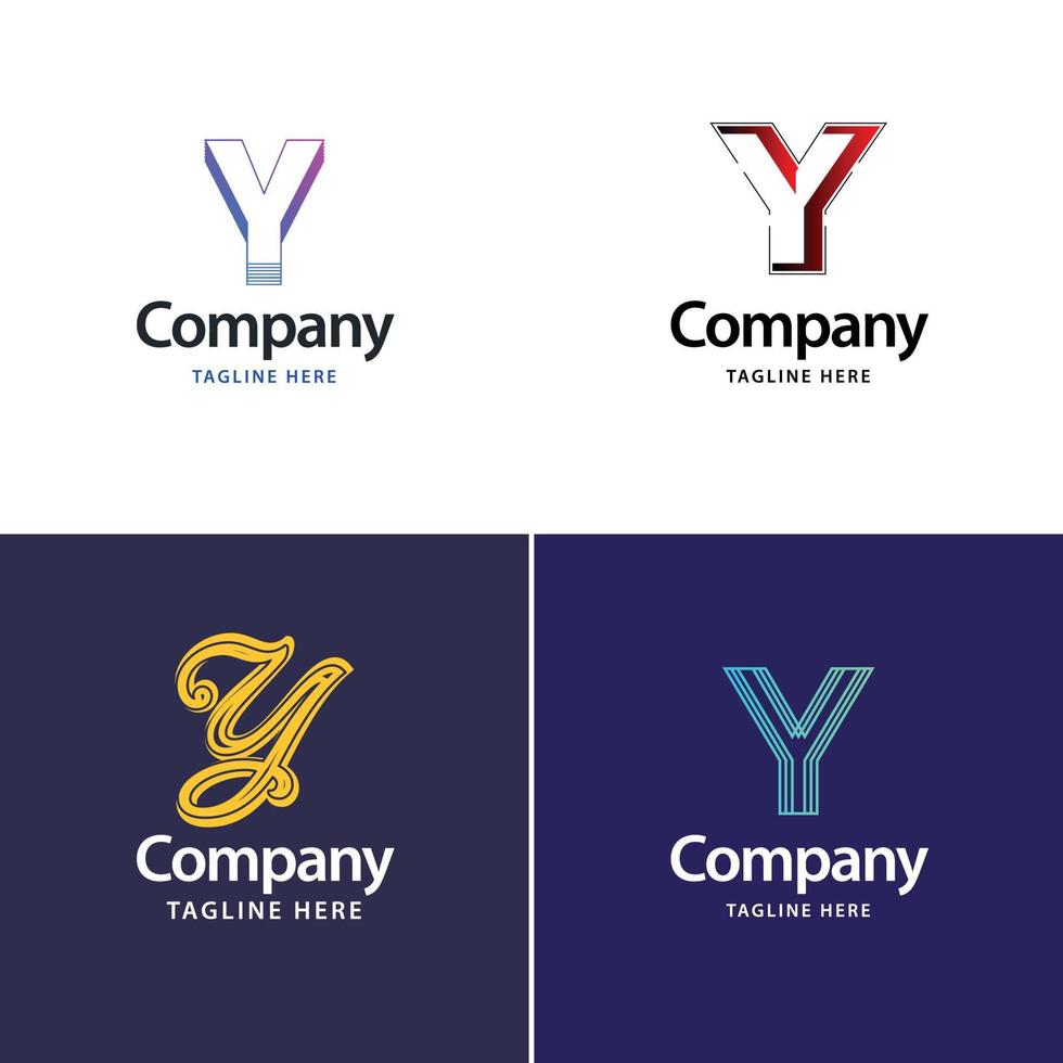 letra y diseño de paquete de logotipos grandes diseño de logotipos modernos y creativos para su negocio vector