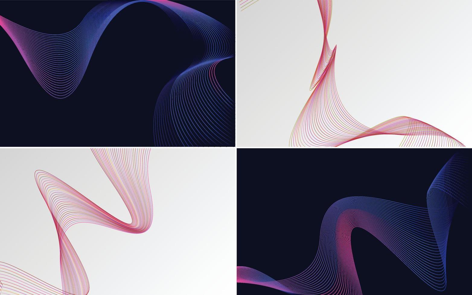 Collection of geometric minimal lines pattern set vector