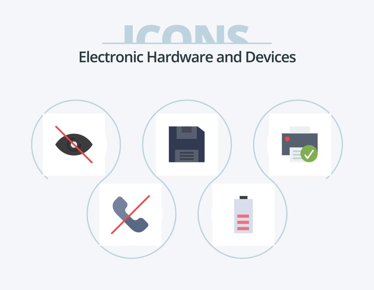 Devices Flat Icon Pack 5 Icon Design. devices. computers. half. save. diskette vector