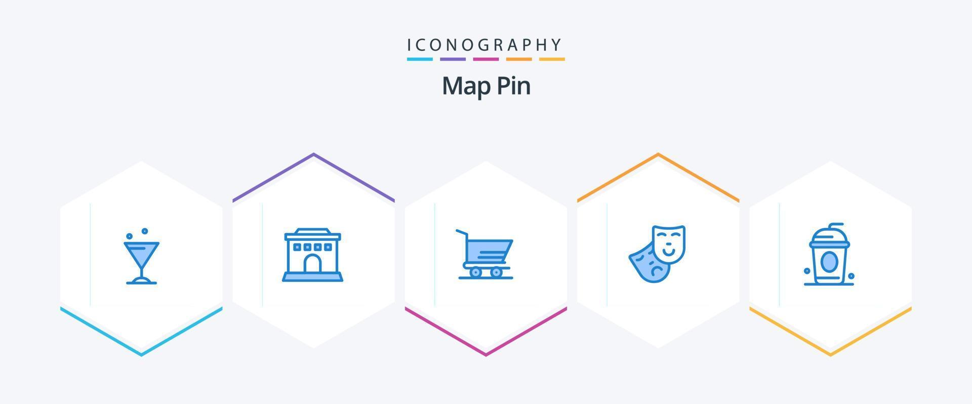 Map Pin 25 Blue icon pack including . . trolley. paris. cola vector