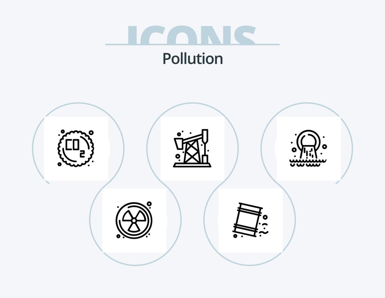 Pollution Line Icon Pack 5 Icon Design. pollution. gas. gas. waste. gas vector