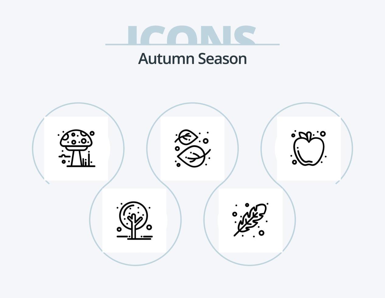 Autumn Line Icon Pack 5 Icon Design. season. botanic. vineyard. autumn. nature vector