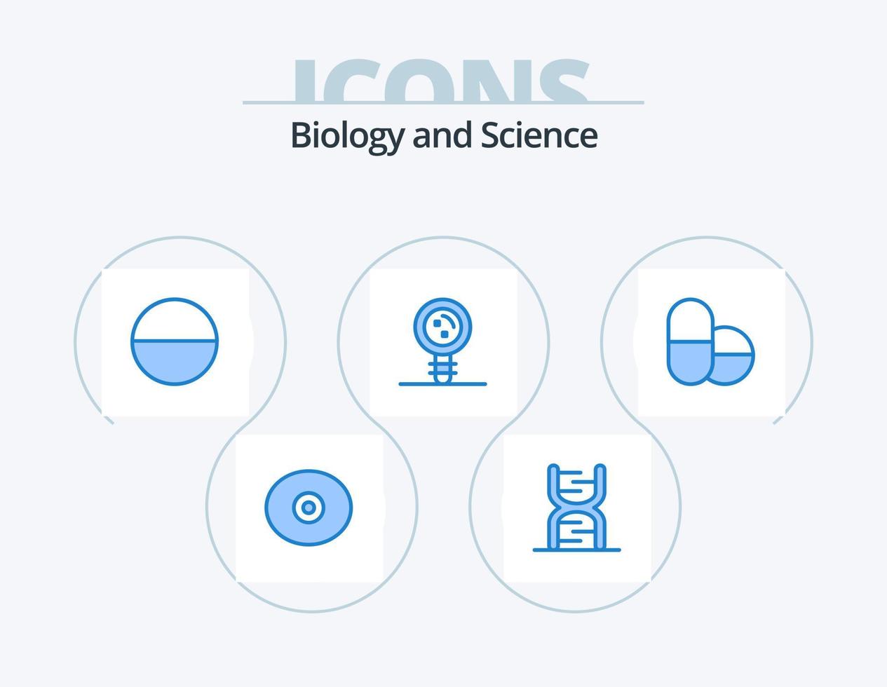 Biology Blue Icon Pack 5 Icon Design. . pills. pill. genetic. chromosome vector