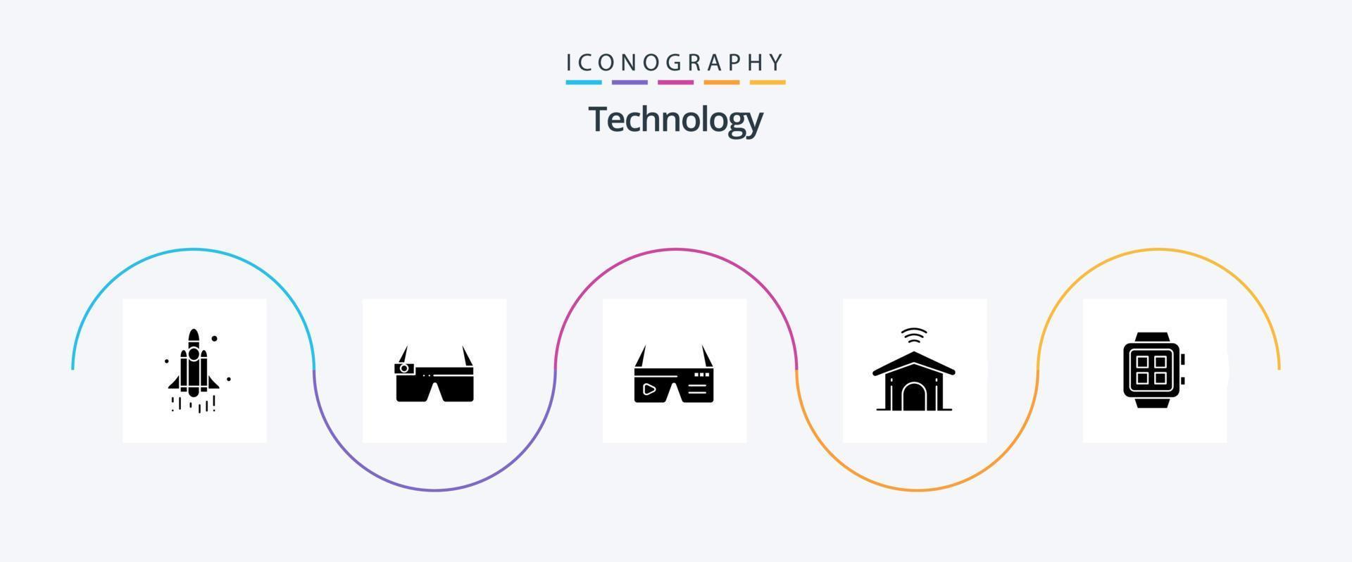 Technology Glyph 5 Icon Pack Including electronic. smart. computer. home. google vector