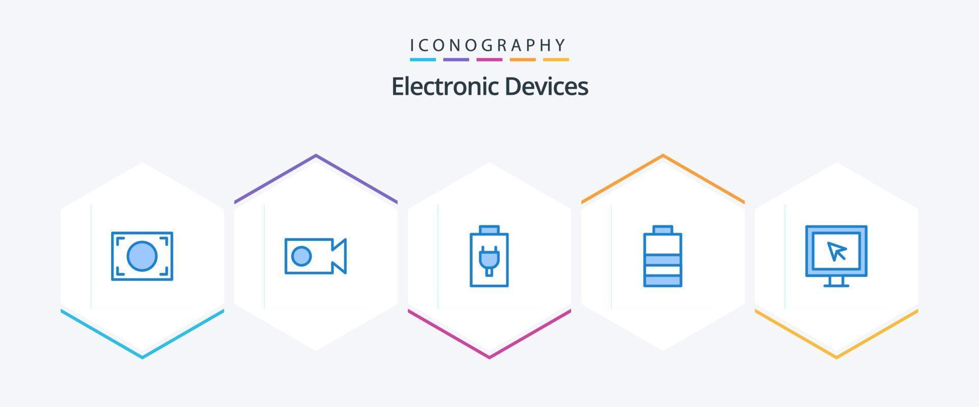 Devices 25 Blue icon pack including . tv. electric. smart. entertainment vector