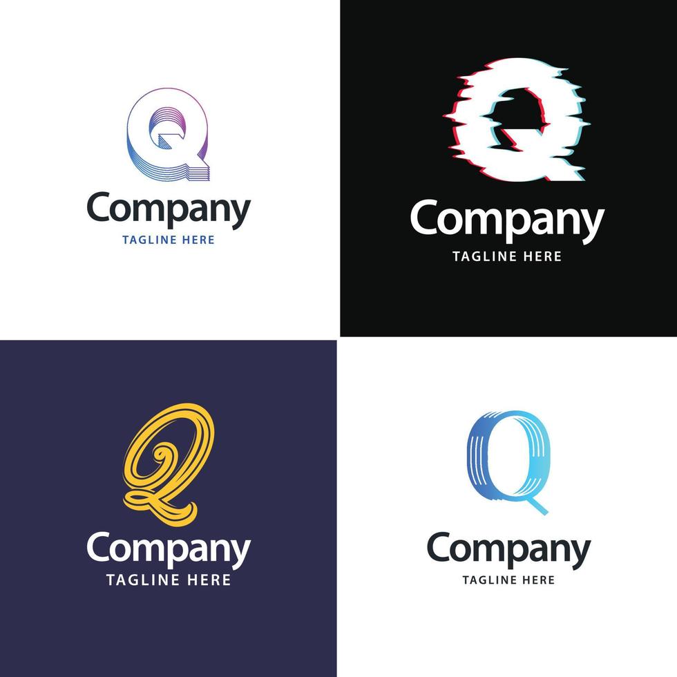 Letter Q Big Logo Pack Design Creative Modern logos design for your business vector