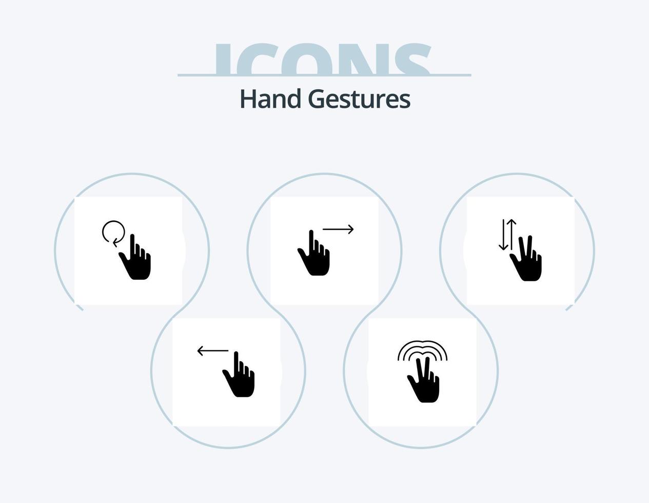 diseño de iconos del paquete de iconos de glifo de gestos de mano 5. dedo. deslizar. mano. bien. dedo vector