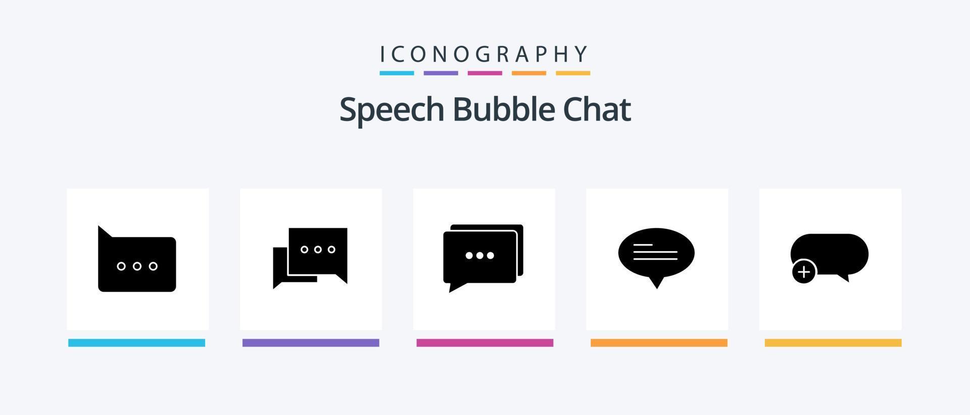 Chat Glyph 5 Icon Pack Including . messages. add. Creative Icons Design vector