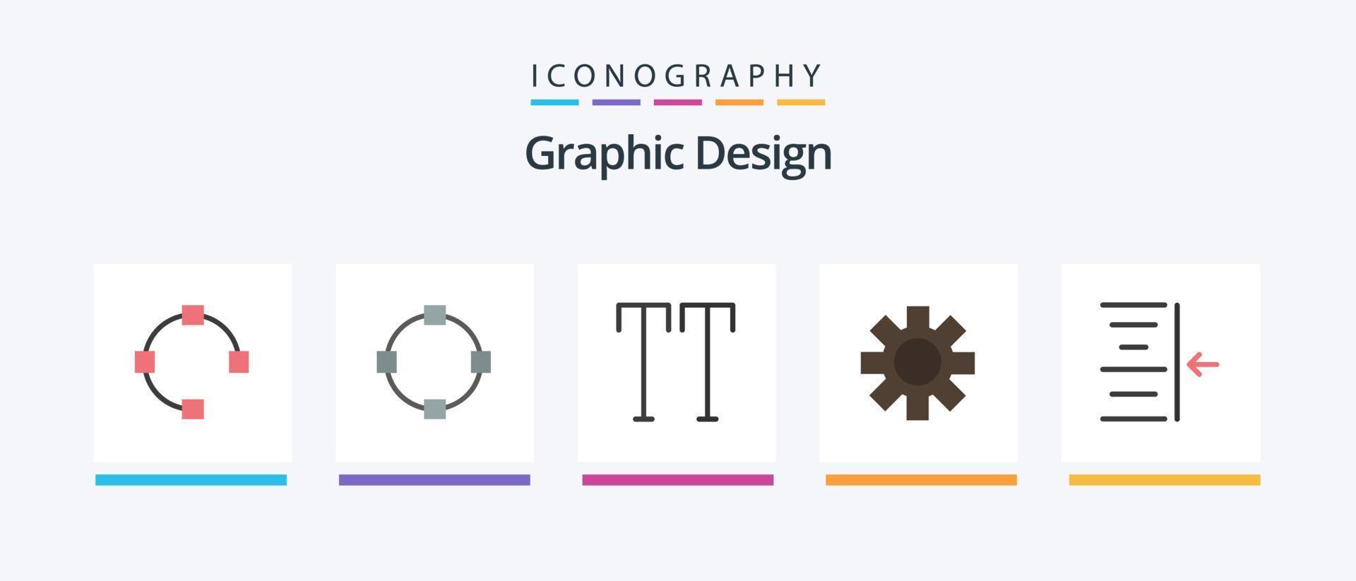 Design Flat 5 Icon Pack Including . text. text. indent. Creative Icons Design vector