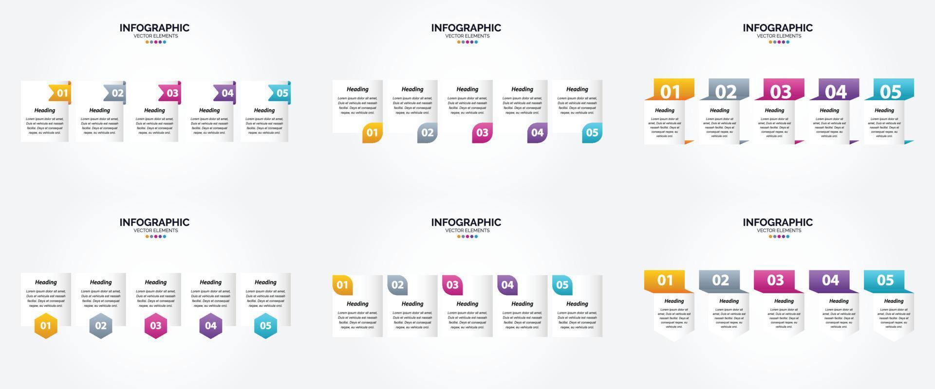 este conjunto de ilustraciones vectoriales es perfecto para crear infografías para publicidad. folletos volantes y revistas. vector