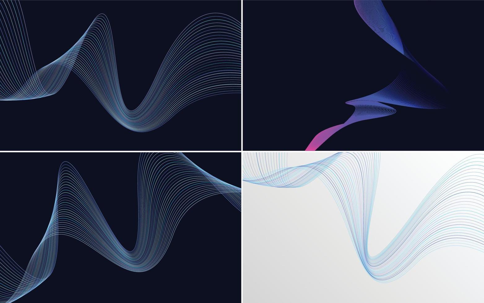 Collection of geometric minimal lines pattern set vector