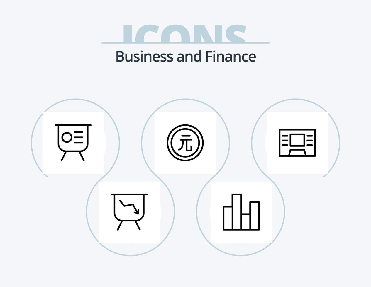 Finance Line Icon Pack 5 Icon Design. . finance. coin. chart. bar vector