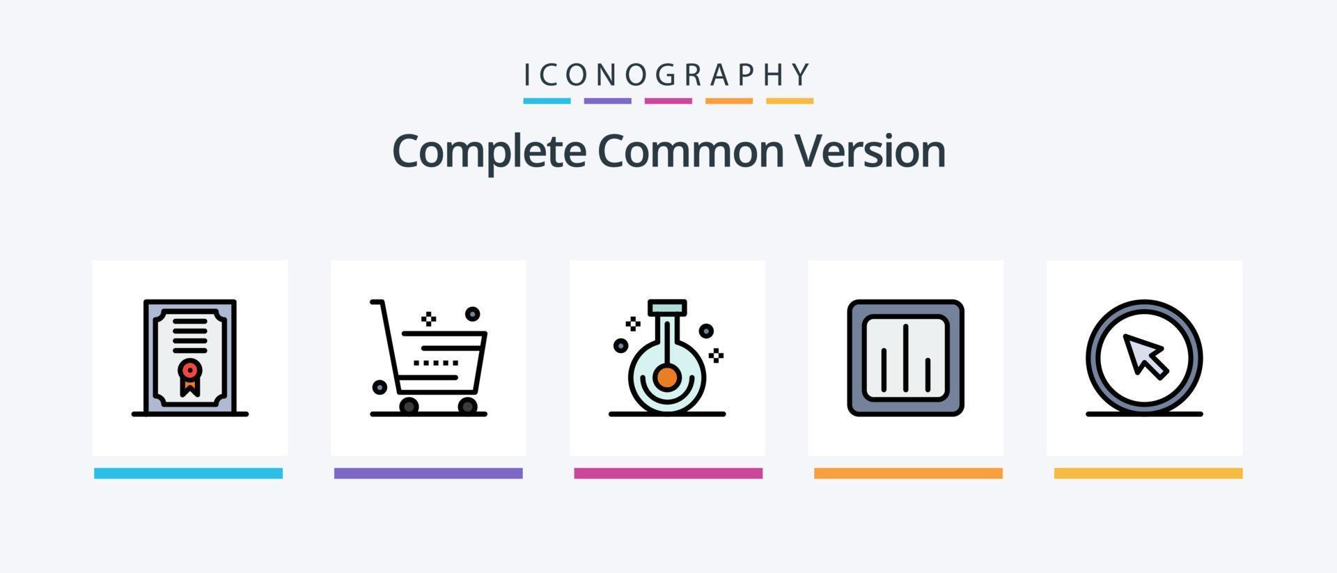 Complete Common Version Line Filled 5 Icon Pack Including data. water. direction. drop. blood. Creative Icons Design vector