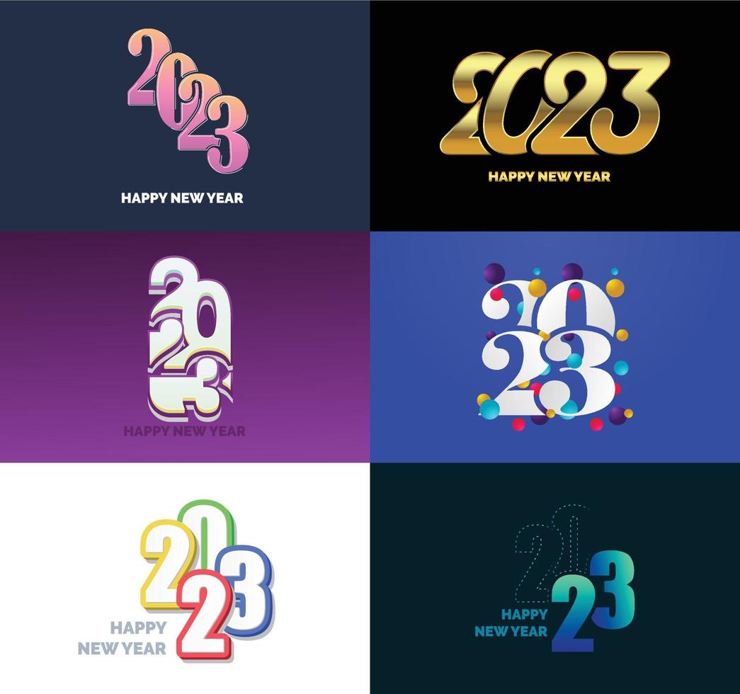 Big Set of 2023 Happy New Year logo text design 2023 number design template vector