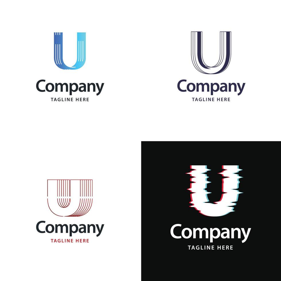 Letter U Big Logo Pack Design Creative Modern logos design for your business vector